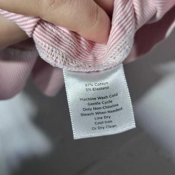 Talbots Womens Pink Stripe Midi Skirt Size 8 Career Office Summer Spring Career - Picture 10 of 11